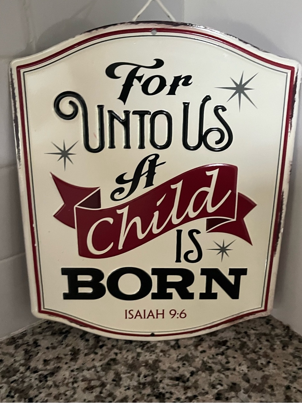Open Road Brands Christmas Wall Sign - Red, Cream, Black